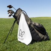 Personalisierter Schmetterlingsname Mit Monogramm Golfhandtuch (Gras)