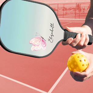 Personalisierter Schmetterlingsname Mit Monogramm Pickleball Schläger