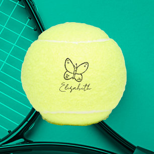 Personalisierter Schmetterlingsname Mit Monogramm Tennisbälle