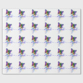 Personalisierter Schmetterlingssplatter Geschenkpapier (Flach)
