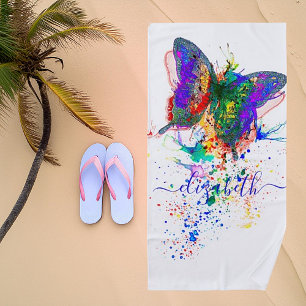 Personalisierter Schmetterlingssplatter  Strandtuch