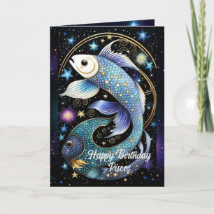 Personalisierter Schmuck Galaxy Sternzeichen Fisch Karte