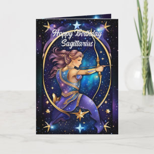 Personalisierter Schmuck Galaxy Sternzeichen Schüt Karte