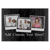 Personalisierter Schnappschuß 3-Foto gestaltet Schneidebrett (Vorderseite)