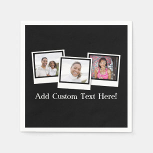 Personalisierter Schnappschuß 3-Foto gestaltet Serviette