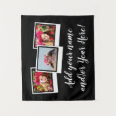 Personalisierter Schnappschuß 3-Foto gestaltet Wandteppich (Vorderseite)