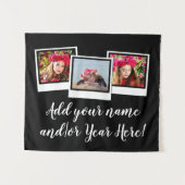 Personalisierter Schnappschuß 3-Foto gestaltet Wandteppich (Vorderseite (Horizontal))