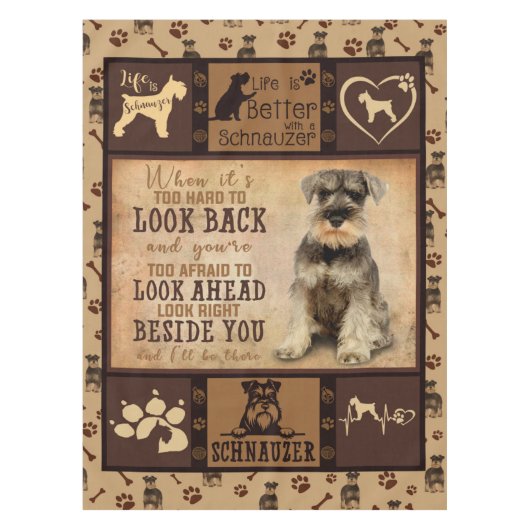 Personalisierter Schnauzer Dog Blanket Geschenk, H Tischdecke (Vorderseite)