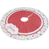 Personalisierter Schneeflocke-Weihnachtsbaum-Rock Fleece Weihnachtsbaumdecke (Schrägansicht)