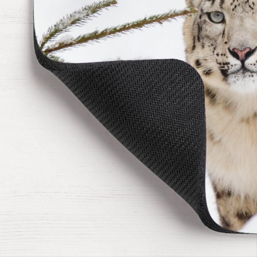 Personalisierter Schneeleopard Mousepad (Ecke)