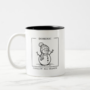 Personalisierter Schneemann-Becher – Ein Winterver Zweifarbige Tasse