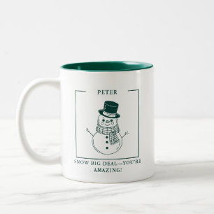 Personalisierter Schneemann-Becher – Geschenk für Zweifarbige Tasse