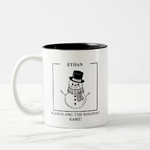 Personalisierter Schneemann-Becher – Sleighing the Zweifarbige Tasse