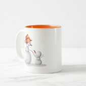 Personalisierter Schneemann für Oma Zweifarbige Tasse (Vorderseite Links)