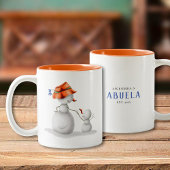 Personalisierter Schneemann für Oma Zweifarbige Tasse