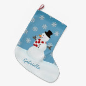 Personalisierter Schneemann Großer Weihnachtsstrumpf (Vorderansicht (hängend))