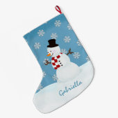 Personalisierter Schneemann Großer Weihnachtsstrumpf (Rückseite (Hängend))