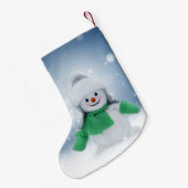 Personalisierter Schneemann Kleiner Weihnachtsstrumpf (Rückseite (Hängend))