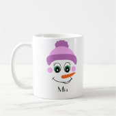 Personalisierter Schneemann mit Individuelle Name Kaffeetasse (Links)