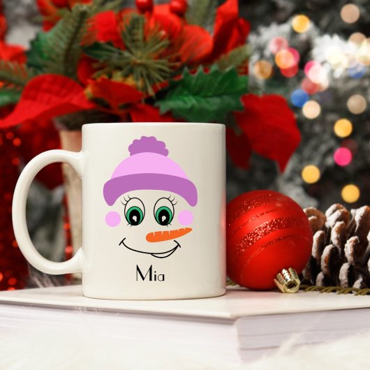 Personalisierter Schneemann mit Individuelle Name Kaffeetasse