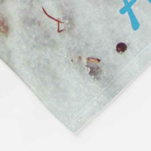 Personalisierter Schneemann mit Rainbow Scarf Flee Fleecedecke (Ecke)