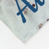 Personalisierter Schneemann mit Regenbogen-Scarf Fleecedecke (Ecke)