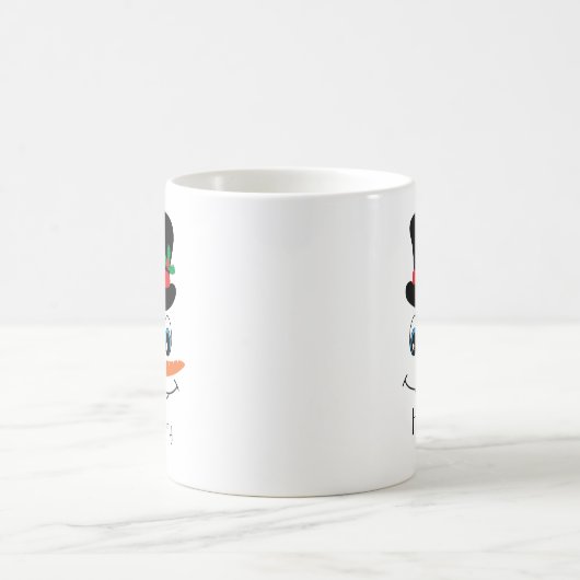 Personalisierter Schneemann mit Tophat Kaffeetasse (Mittel)