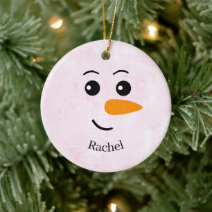 Personalisierter Schneemann-Name Keramik Ornament
