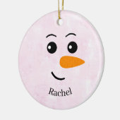 Personalisierter Schneemann-Name Keramik Ornament (Links)