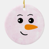 Personalisierter Schneemann-Name Keramik Ornament (Hinten)