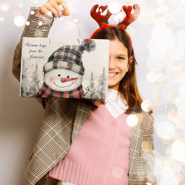 Personalisierter Schneemann Winter-Hug-Familiennam Große Geschenktüte