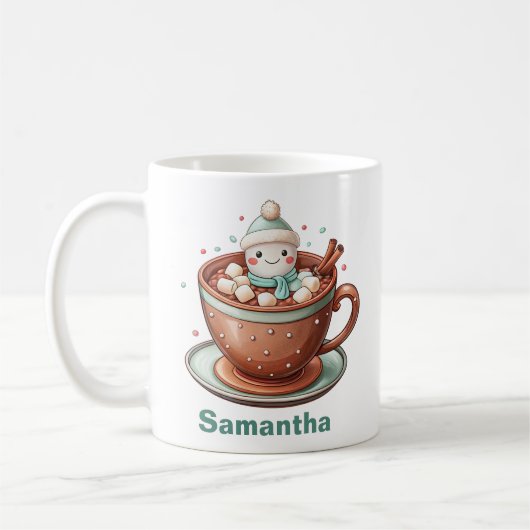 personalisierter Schneeschuh Kaffeetasse (Links)