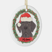 Personalisierter Schokolade-Labrador Keramik Ornament (Rechts)