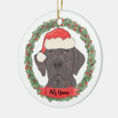 Personalisierter Schokolade-Labrador Keramik Ornament (Links)