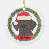 Personalisierter Schokolade-Labrador Keramik Ornament (Hinten)