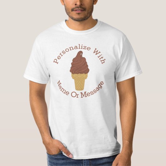 PERSONALISIERTER Schokoladen-Eiscreme-Kegel T-Shirt (Vorderseite)
