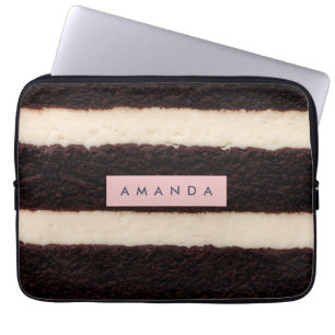 Personalisierter Schokoladen-Schichttorte-Streifen Laptopschutzhülle