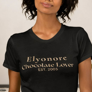 Personalisierter Schokoladenliebhaber Name Etablie T-Shirt