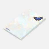 Personalisierter Schöner Blauer Morpho-Schmetterli Post-it Klebezettel (angewinkelt)