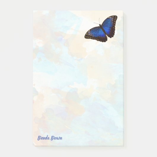 Personalisierter Schöner Blauer Morpho-Schmetterli Post-it Klebezettel (Vorderseite)