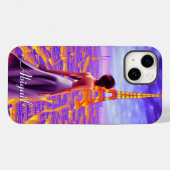 Personalisierter schöner Girl Eiffel Tower Paris Case-Mate iPhone Hülle (Rückseite (Horizontal))