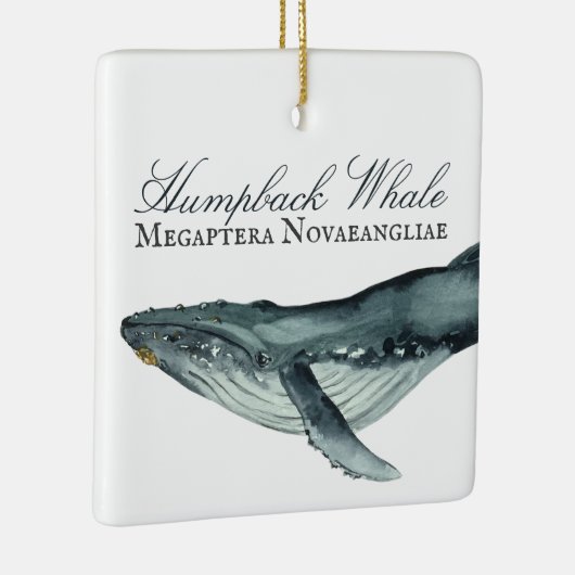 Personalisierter schöner Humpback Whale Weihnachte Keramikornament (Rechts)