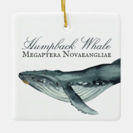 Personalisierter schöner Humpback Whale Weihnachte Keramikornament