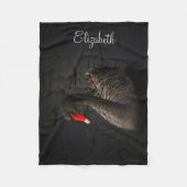 Personalisierter schöner Schwarzer Schwan Fleecedecke (Vorderseite)