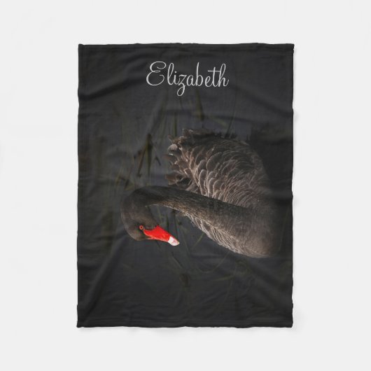 Personalisierter schöner Schwarzer Schwan Fleecedecke (Vorderseite)