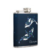 Personalisierter schöner Strand von Orca Whales We Flachmann (Rechts)