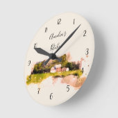 Personalisierter schottischer Bauernhof Küche Runde Wanduhr (Winkel)