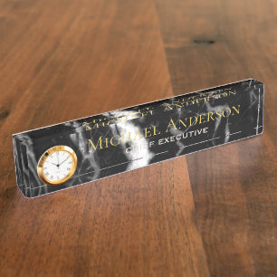 Personalisierter Schreibtisch NAME Plakat Schwarz- Namensplakette