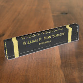 Personalisierter Schreibtisch Name Teller Schwarz  Namensplakette (Seite)