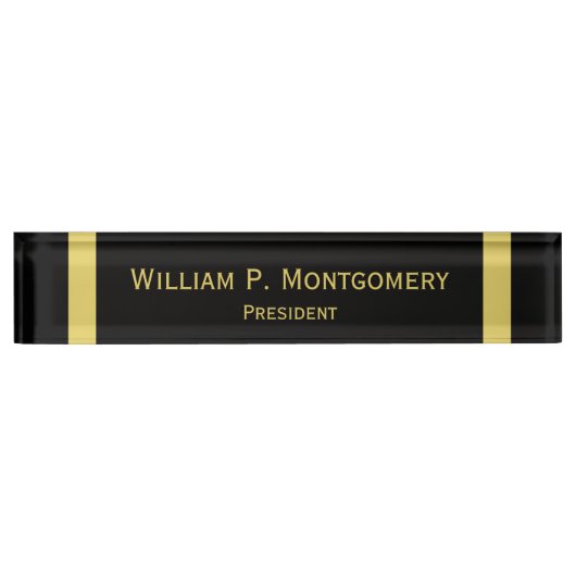 Personalisierter Schreibtisch Name Teller Schwarz  Namensplakette (Vorderseite)